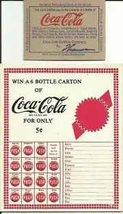Coca Cola Punch Board & Old Advertising Free Coke Card