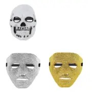 Rhinestones Masquerade Mask Adult Halloween Cosplay Mask Pumpkin Full Face Mask