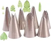 7-Piece Cake Decorating Set Stainless Steel Foliage Piping Tips Baking Tools for Buttercream Flowers Botanical Designs Pastry Nozzles