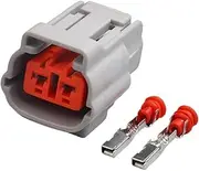 BIZOCA 1/5/10/20/50/Sets 2 Pin DL Sealed Series 2.3 MM 090 Male Female Grey Waterproof Connectors Wiring Plug 6195-0006 6195-0003(2p Female,1 Set_2P)