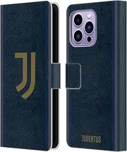 Head Case Designs Officially Licensed Juventus Football Club Third 2024/25 Kit Leather Book Wallet Case Cover Compatible with Apple iPhone 14 Pro Max