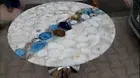 White Agate Center Sofa Coffee Table, Luxury Furniture Table, Housewarming Table