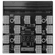 Breakout Board 17 Port 6Pin LED Display Power Module Server Card Adapter for 1200W 750W PSU GPU Miner Mining BTC ETH black