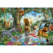 1000pc Ravensburger Adventures in the Jungle Jigsaw Puzzle Piece Family Set
