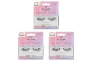 3x Eylure London Queen Of Hearts Faux Mink False Lashes w Glue Set 10-Wears