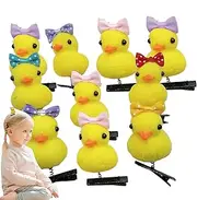 Duck Plush Hair Clips - Cute Yellow Duck Hairpin, Cartoon Animal Hair Clips | Adorable Duck Hair Accessories, Hair Clips Set