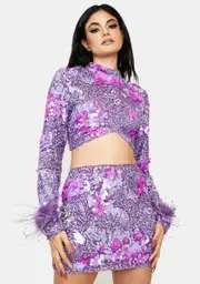 Hit The Lights Sequin Skirt Set