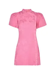 Kitri Philippa Floral-jacquard Mini Dress - Pink - 16 (UK16 / XL) 16 (UK16 / XL)