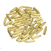 50pc M2 9+3mm Male Thread Brass Round Standoff Spacer Screw PCB
