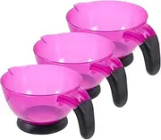 Professional Hair Tint Cup 3 Pack Silicone Hair Dye Bowl Comfortable to Hold Handle No Mess Mixing for Barbershops