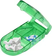 Pill Cutter - Tablet Slicer Tool, Medicine Box with Stainless Blade | Easy to Use Pill Cutter with Storage, Travel Friendly Cut Organizer for Daily Life, Dormitory and Business Trip