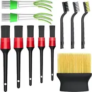 XUTONG 11PCS Car Detailing Brush Set, Interior Cleaning Kit for Panels, Dashboard, Air Vents, Leather, Computers