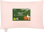 Toddler Pillow with Pillowcase - 33x45 My Little Cuddly Pillow, Bamboo Nursery Toddler Pillows for Sleeping, Kids Pillow, Travel Pillows for Sleeping, Mini Toddler Bed Pillow (Mist Pink)