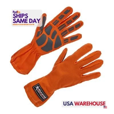 Allstar ALL913044 Orange Nomex Driving Gloves Pair L Performance Racing Parts