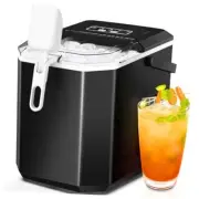 Countertop Ice Maker,Portable Ice Machine with Carry Handle,Self Black