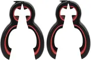 Jar Bottle Opener, 6 in 1 Multi Function Non Slip Can Bottles Opener Pad Rubber Jars Cans Lid Opener Kitchen Helper Kit Silicone Handle Easy to Use (Black-Red, One Size)