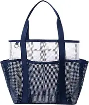 [Generic] Beach Tote Bag - Road Trip Folding Cosmetic Pouch - Large Mesh Beach Tote Bag for Vacation Yoga Beach Volleyball Fishing Trip Camping Weekend Poolside Lounging Commuter