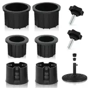 8 Pcs Umbrella Base Stand Hole Ring Plug Cover and Cap Patio Umbrella Stand Stand Base Stabilizer black