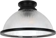 Beacon Lighting Alfred 1 Light Batten Fix in Black/Glass