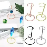 Natural Rainbow Moonstone Crystal Wand Scepter With Gold Stand Display K7H6