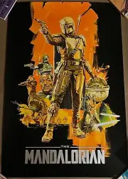 The Mandalorian Foil Variant Poster Paul Mann Mondo Bottleneck Star Wars Lucas