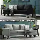 Foret 3 Seater Sofa Modular Corner Lounge Three Seat Couch Ottoman Fabric Set -