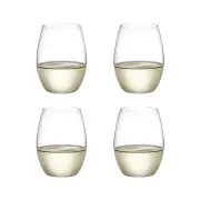 Vintage Stemless + Wine Glass Set of 4 Size 398ml in White by Plumm-White