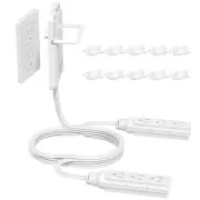6FT Ultra Flat Plug Extension Cord with 6 Outlets, Slim Outlet Cover Hider Du...