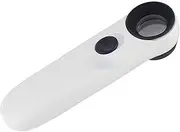 Meichoon Handheld Magnifying Glass 40X Reading Magnifier with Double Lights Jewelry Appraisal Inspection Coins Insects Rocks Map Crossword Puzzle UC26