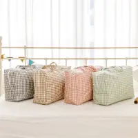 在飛比找蝦皮購物優惠-A BaO  韓國代購 韓國幼兒園睡袋收納 格紋收納袋 棉被