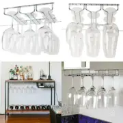 HUJI Durable Under Cabinet Stemware Rack Storage Organization (1, Chrome