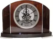 Bey-Berk CM683 Cairo, Lacquered Wood Stainless Steel Accents Quartz Clock