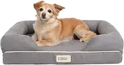 Friends Forever Orthopedic Dog Bed Lounge Sofa Removable Cover 100% Suede Mattress Memory-Foam with Bolster Rim Premium Prestige Edition