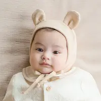 在飛比找PChome24h購物優惠-Happy Prince 韓國製 Bebe小熊天絲嬰兒童帽