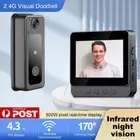 4.3" Wireless Bluetooth Video Intercom Door Bell Camera Monitor Auto Recording