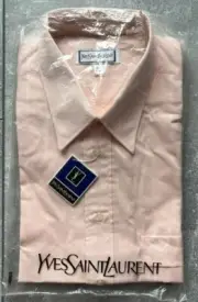 Yves Saint Laurent Men’s Button Up Dress Shirt Seashell 16 1/2 34-35 NWT
