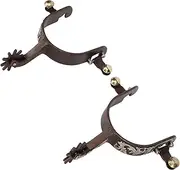 Cowboy Spurs Vintage Bronze Low Carbon Steel Horse Spurs with Turnable Gear Applicable for Horse Riding