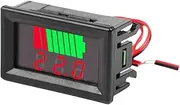 Car Battery Charge Level Indicator Capacity Meter Tester LED Display Battery Voltage Meter Capacity Indicator Auto Identify for Most Car