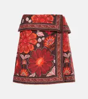 [Farm Rio] Farm Rio Gigi Tapestry cotton wrap skirt 25 red