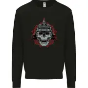 Pickelhaube Skull Prussian Helmet Biker Kids Sweatshirt Jumper