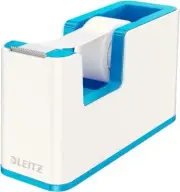 Leitz Tape Dispenser, Heavy Base with Tape, Wow Range, WhiteMetallic Blue