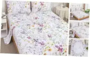 Cotton Floral Bed Sheet Set Size Botanical Flowers Print Full Violet Floral