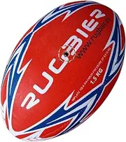 RUGBIER Rugby Medicine Ball - Weight 1.5kg - Size T5 - Ideal for Strength Training and Passes - Red/Blue