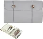 [Generico] Roll-up Makeup Brush Bag, Waterproof Cosmetic Case, 4-in-1 Organizer, Foldable Organizer Brushes, Makeup, Toiletries, Travel Storage for Women and Men, Gray, riferimento alla descrizione, Please