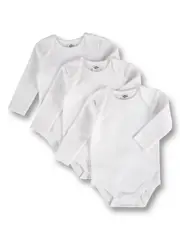 Baby 3 Pack Long Sleeve Bodysuit Tiny Baby BRIGHT WHITE