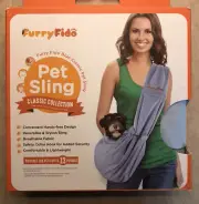 FurryFido Pet Sling Classic Collection for Dogs/Cats, Up to 13lbs, Light Blue.