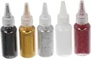 DRESSOOS DIY Nail Glitter Powders 5 Pack Glittery Nail Sequins for Cosmetics Crafts Sparkling Effects