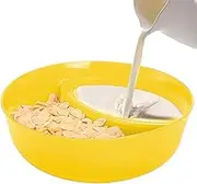 Chip and Dip Bowl - Anti-Soggy Cereal Bowl | Divided Cereal Serving Dish | Soup & Side, Chips & Dip Bowl | Divided Bowl for Chip and Dip | Sauce Dipping Dish for Salad, Ice Cream, Ketchup, Soup