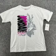 Jordan Air Jumpman Short Sleeve Shirt White Girls L Youth NEW