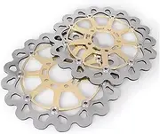 3Pcs Motorbike Front Rear Brake Disc Rotors Set Compatible With Suzuki TL1000R GSXR 600 750 TL1000S GSXR600 GSXR750 Floating Gold